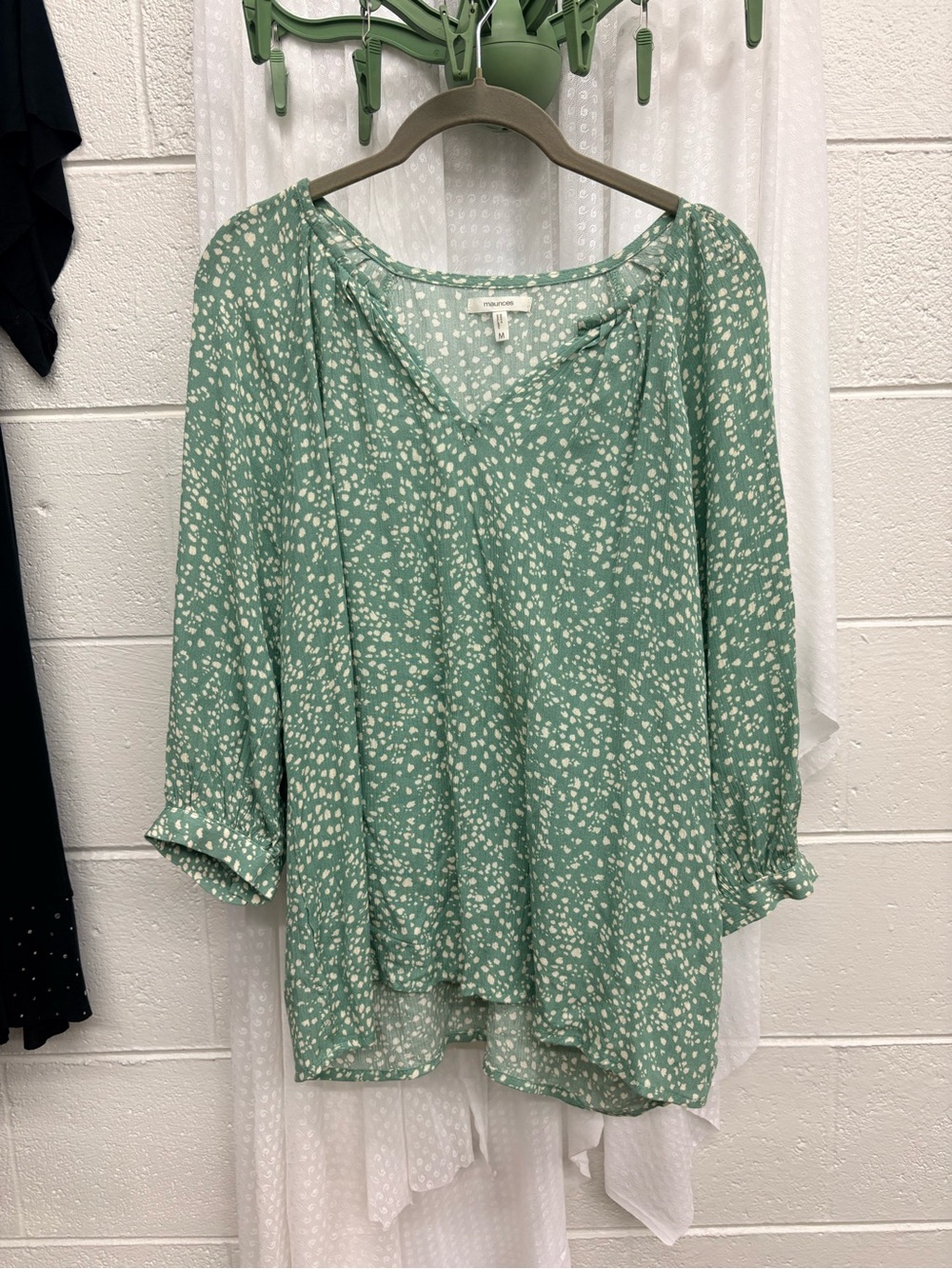 Maurices Mint Green Printed V-Neck Tunic